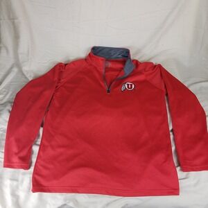 Colosseum Utah Utes Pullover Mens Medium Red Good NCAA Quarter Zip Athletic